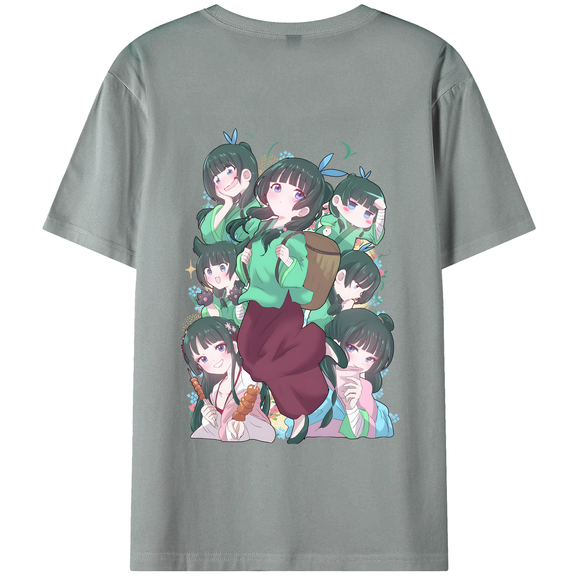 （画像用） 薬屋のひとりごと The Apothecary Diaries 綿100％ メンズ半袖Tシャツ（バックプリント） 通気性
